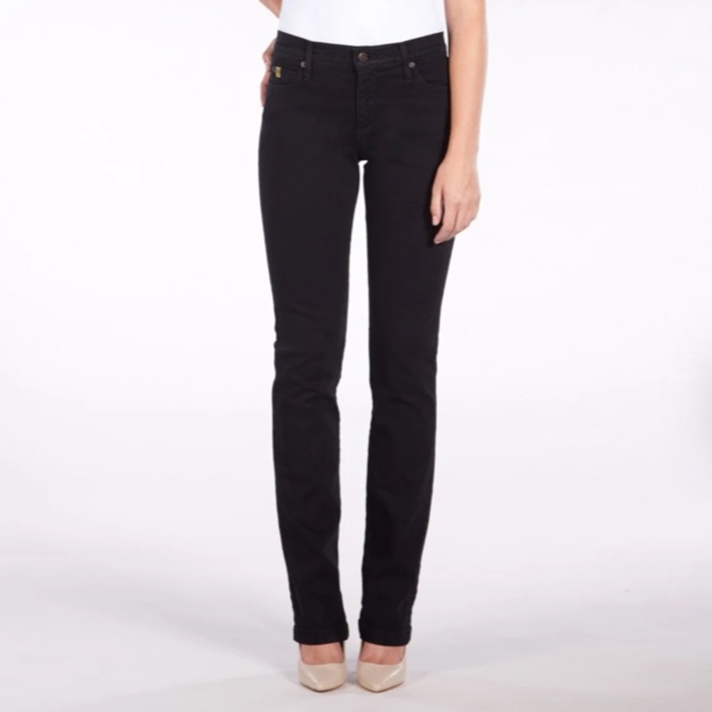 SECOND DENIM ( YOGA JEANS ) 1124 BLACK BROWN STRAIGHT CUT size 27